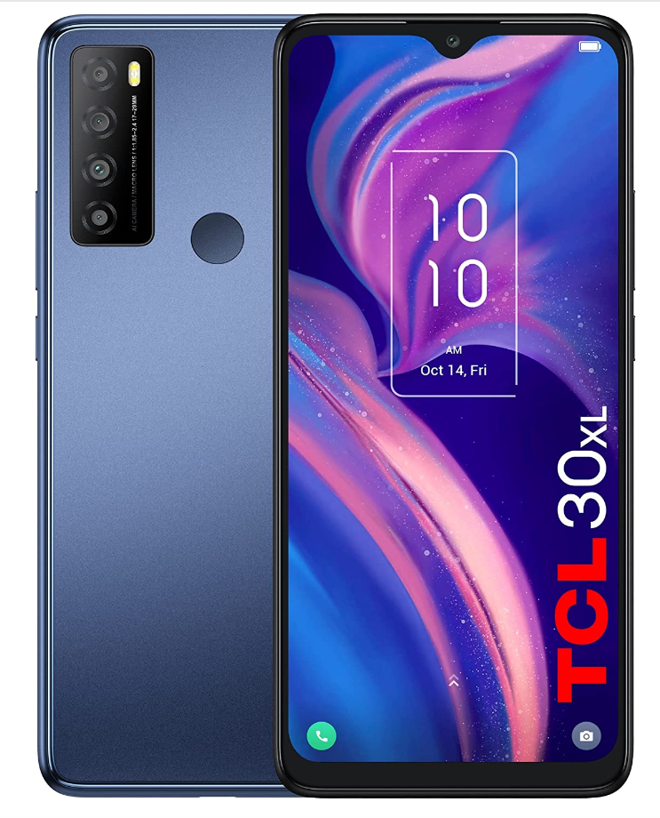 TCL 30XL |2022| Unlocked Cell Phone, 6.82 inch Vast Display, 5000mAh Battery, Android 12 Smartphone, 50MP Quad-Camera, 6GB RAM, US Version GSM Phone, Dual Speaker, French Navy (No Sprint/Boost)