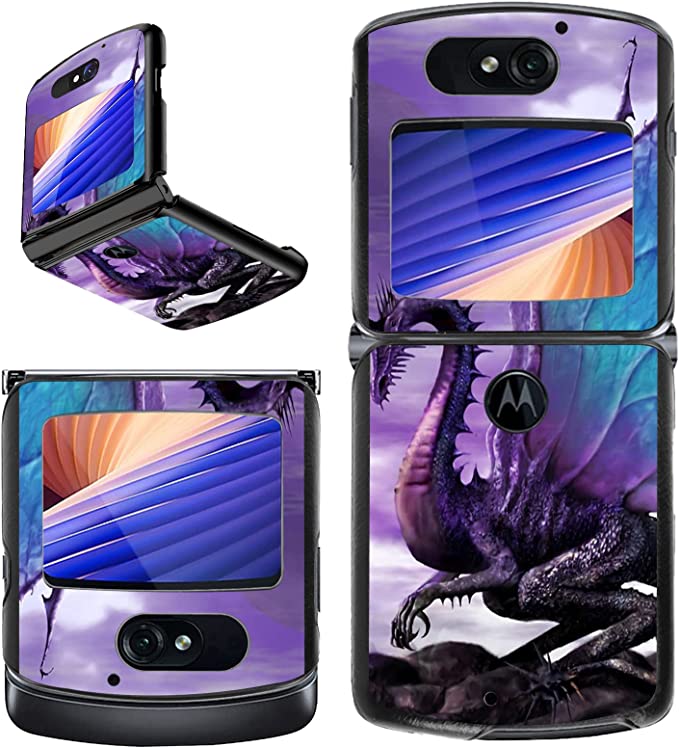 Case for Motorola RAZR 5G Case, for Moto RAZR 5G Flip Phone Case, Slim Lightweight Hard PC Shookproof Protection Anti-Scratch Cover for Motorola Moto RAZR 5G Flip Phone (2020) XT2071,Purple Dragon