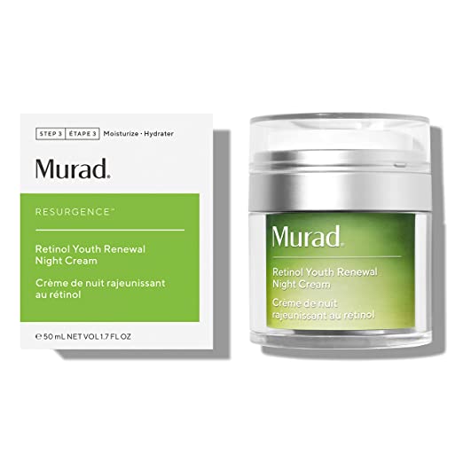 Murad Retinol Youth Renewal Night Cream - Resurgence Smooths Lines and Wrinkles on Face and Neck - Overnight Anti-Aging Firming Moisturizer Backed by Science