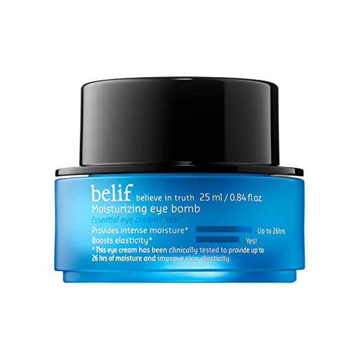 belif Moisturizing Eye Bomb | Gentle Eye Cream Boosts Elasticity | Soothing & Hydrating Herbs Reduces Fine Lines & Puffiness for Dark Circles | Anti Aging with Comfrey Leaf & Tiger Grass | .84 Fl Oz