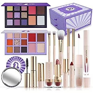 All in One Makeup Kit for Women Full Kit, Christmas Makeup Gift Set, Color Nymph Make up Set for Beginners, Teens, includes Eyeshadow Palettes, Contour Palette, Lipstick, Makeup Brushes