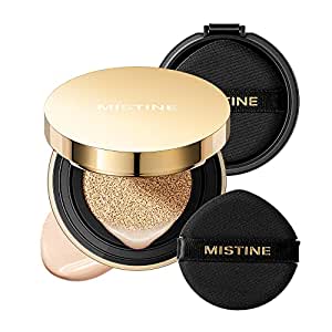 MISTINE Cushion Foundation Impeccable Full Coverage with Airy Matte Finish,Long-Lasting,Oil Control Foundation Makeup,75% Essence Hydrating Cushion Compact for Oily Skin,Refill Included,Light Beige