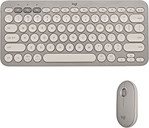 Logitech K380 + M350 Wireless Keyboard and Mouse Combo - Slim Portable Design, Quiet Clicks, Long Battery Life, Bluetooth, Easy-Switch, Windows, Mac, iPadOS, Chrome OS Compatible - Sand