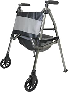 Signature Life Elite Travel Rolling Walker for Seniors, Narrow Front Wheel Walker with Organizer Pouch and Basket